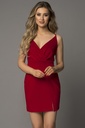 Red Criss Cross Spaghetti Strap Side Split Bodycon Mini Dress