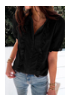 Black Ruffled Button Shirt
