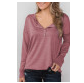 Button Long Sleeve Knit Top
