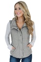 Gray Quilted Mock Neck Vest