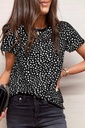 Black Cheetah Print O-neck Short Sleeve T Shirt LC25218993-2