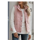 Pink Quilted Mock Neck Vest