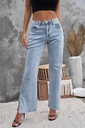 Sky Blue High Rise Slit Anklet Flare Jeans