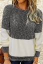 Gray Color Block Raglan Long Sleeve Top