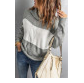Gray Colorblock Turtleneck Loose Knitted Sweater