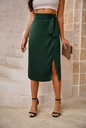 green satin skirt