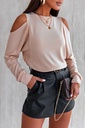 Khaki Cold Shoulder Pullover Sweatshirt