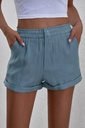 Cuffed Leg Opening Paper-bag Waist Casual Shorts