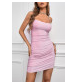 Pink Sparkle Crisscross Hollow-out Back Mini Dress LC229841-10