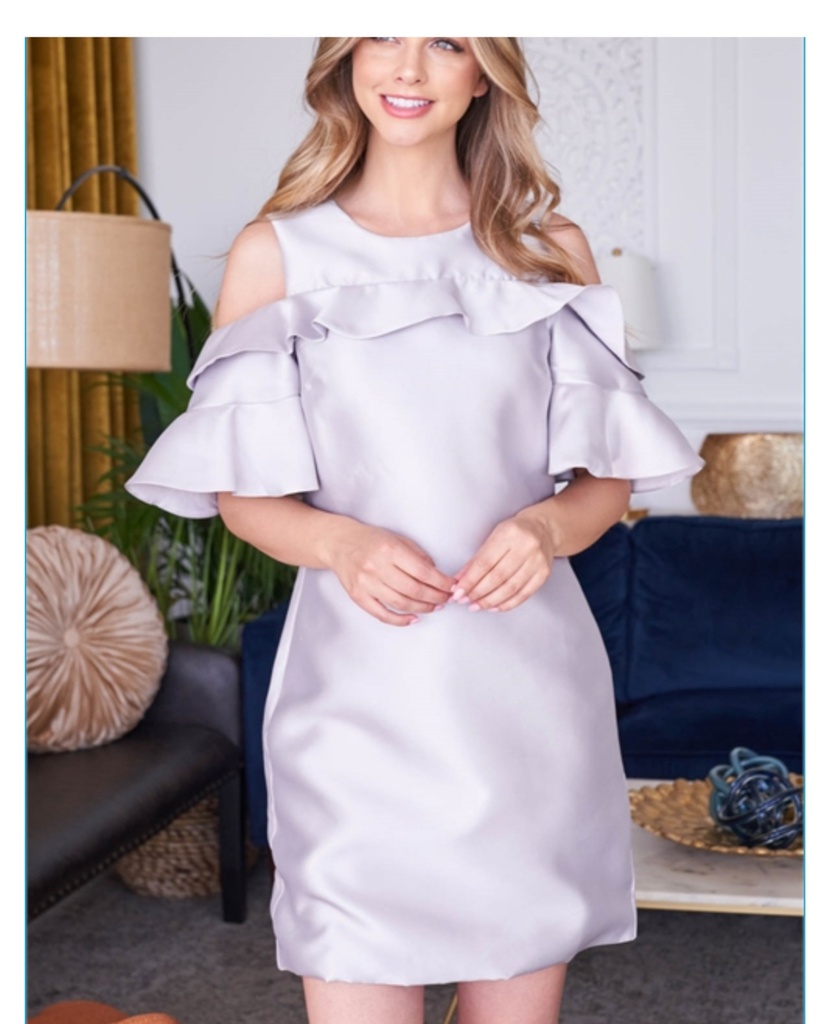 silver cold dress