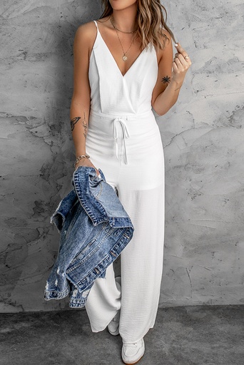 White wide leg jumpsuit