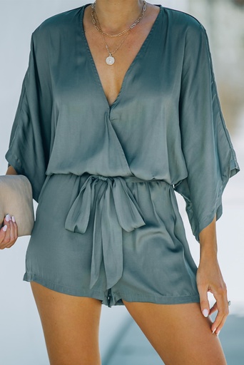 Gray 3/4 sleeve romper