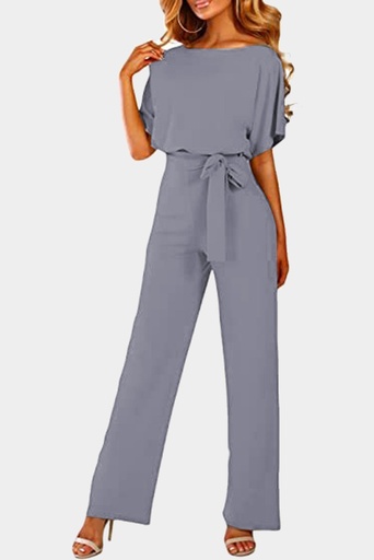 Gray Belted jumpsuit