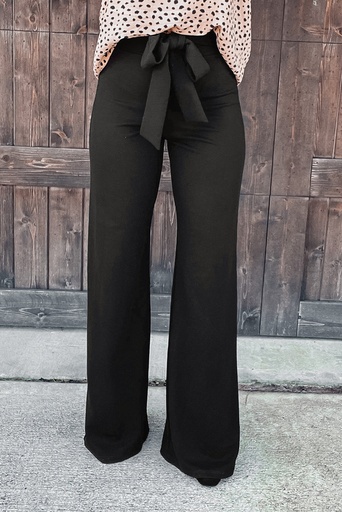 Black tie flares pants