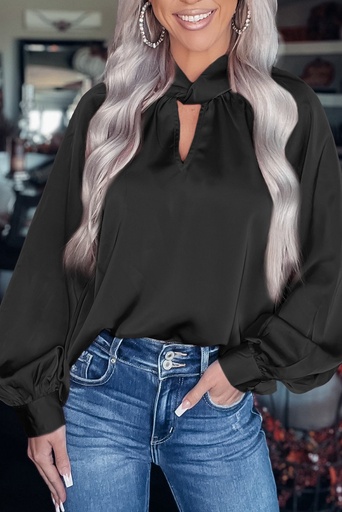 Blusa de satin negra