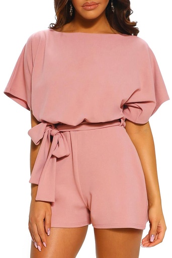 Pink Over The Top Belted Playsuit