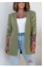 Green Open Front Flap Detail Blazer