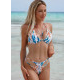 Multicolor Tie Dye Strappy Cutout Halter Bikini/trajes de baño