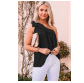 Black Asymmetric Tie On Shoulder Sleeveless Top