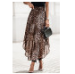 Smocked Waist Leopard Skirt