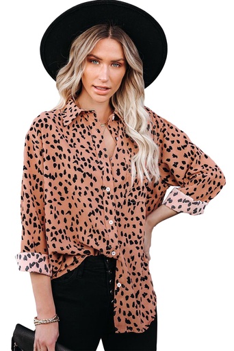 Leopard Print Buttoned Loose Shirt