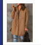 Brown Button Down Padded Jacket with Pockets