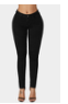 Black Mid Waist Buttoned Slim-fit Jeans