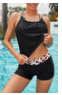 Leopard Print Criss Cross Two-piece =trajes de baño