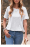 Grey Solid Color Rolled Short Sleeve T Shirt
