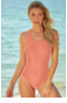 Orange Solid Cross Back One Piece /trajes de baño